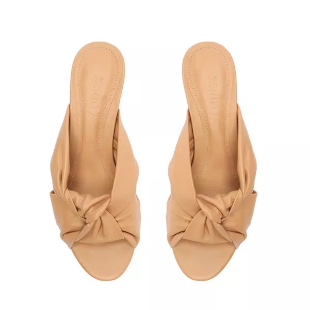 NWT Schutz Mindy Block Honey Beige, size 7